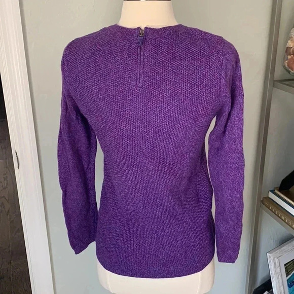 Talbots purple and red cable sweater - Picture 2 of 9